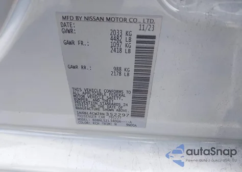 2024 Nissan Altima Sr Intelligent Awd from USA, damaged, VIN 1N4BL4CW2RN352297